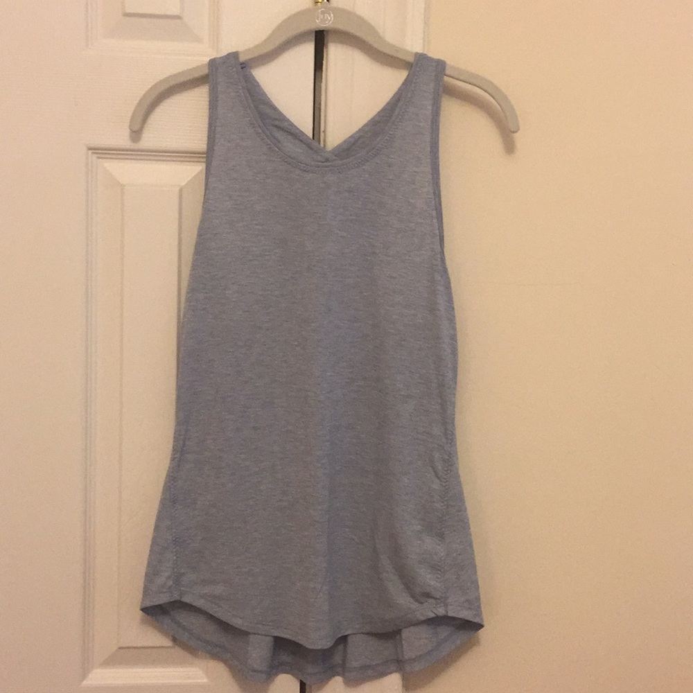 Athleta Cross Back Tank in Heathered Blue